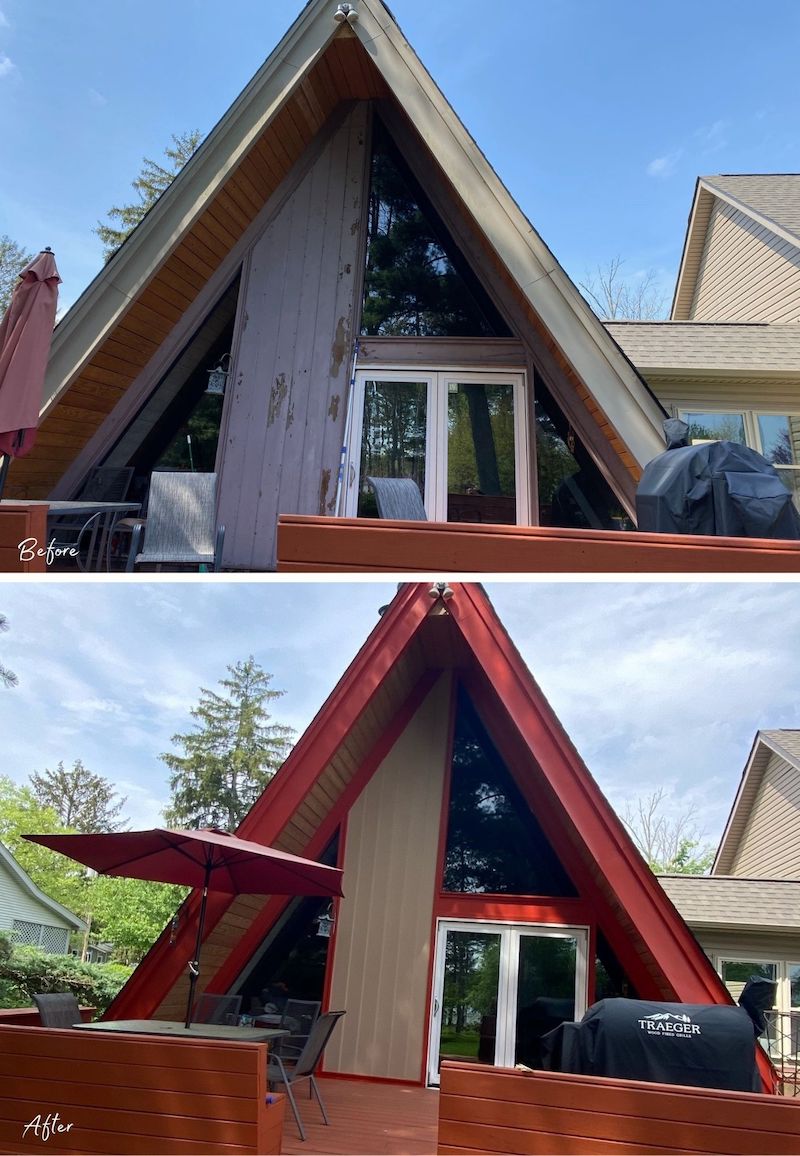 A-frame home painting project Columbus Ohio