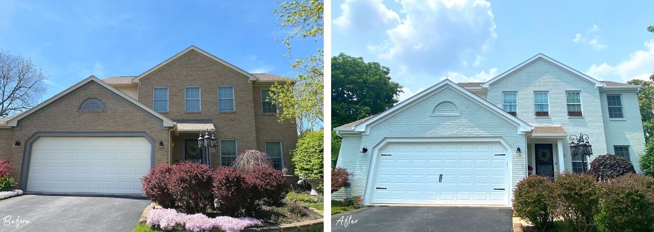 Exterior White Home Painting Before & After