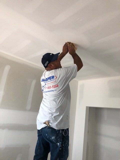 commercial painting interior ceiling painting prep