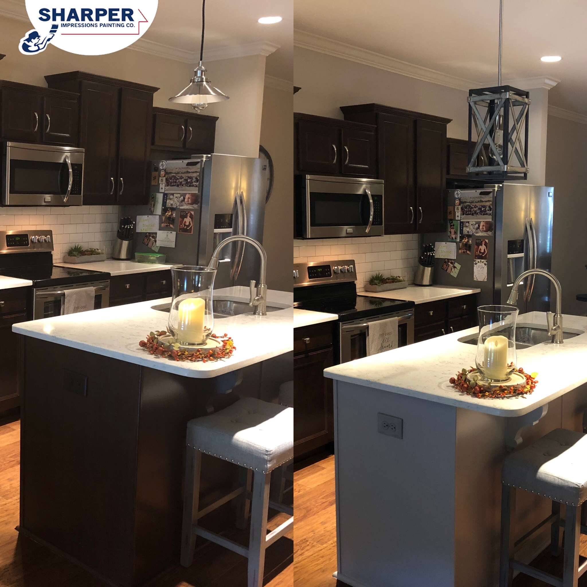 kitchen island painting before and after dublin ohio