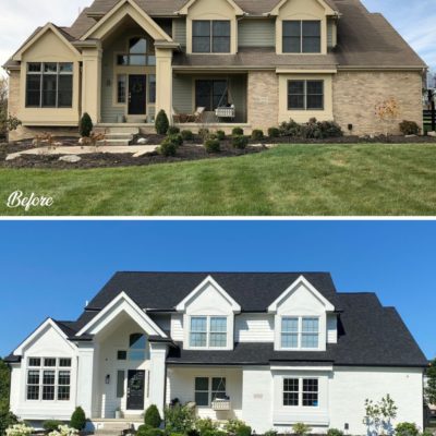 White Home Exterior Painting Indianapolis
